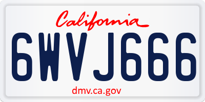 CA license plate 6WVJ666
