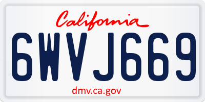 CA license plate 6WVJ669
