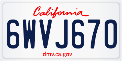 CA license plate 6WVJ670