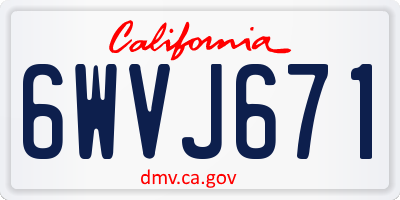 CA license plate 6WVJ671