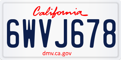 CA license plate 6WVJ678