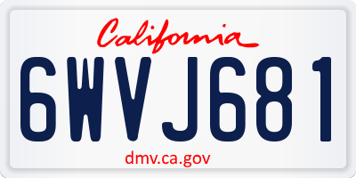 CA license plate 6WVJ681