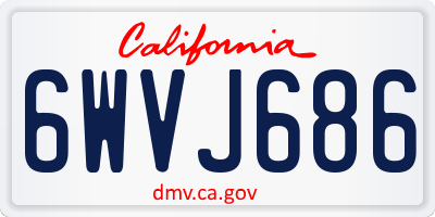 CA license plate 6WVJ686