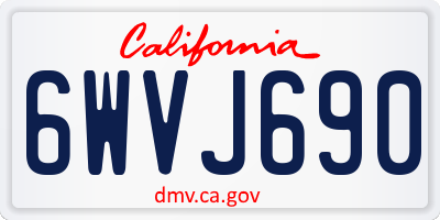 CA license plate 6WVJ690