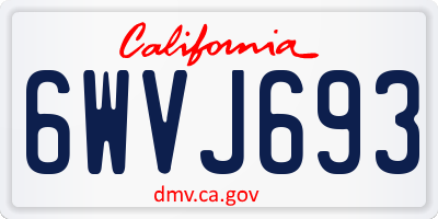 CA license plate 6WVJ693