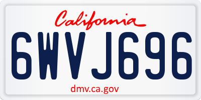 CA license plate 6WVJ696