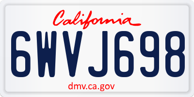 CA license plate 6WVJ698
