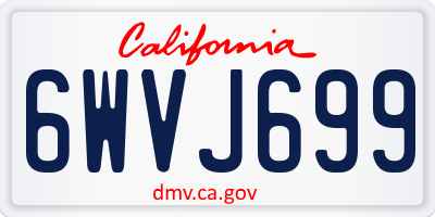 CA license plate 6WVJ699