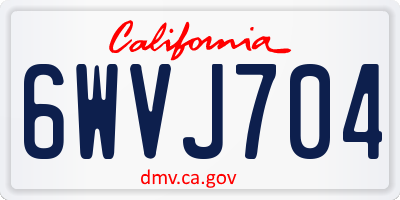 CA license plate 6WVJ704