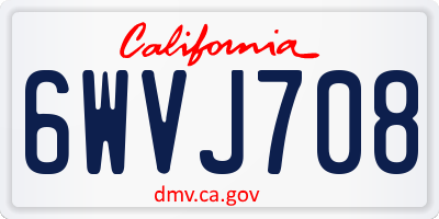 CA license plate 6WVJ708