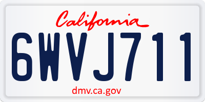 CA license plate 6WVJ711