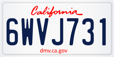 CA license plate 6WVJ731