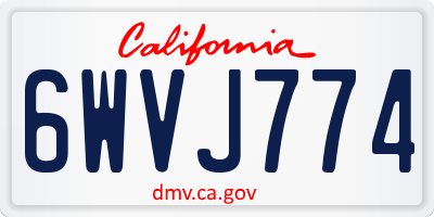 CA license plate 6WVJ774