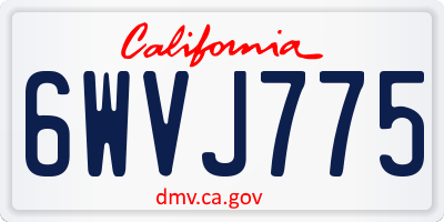 CA license plate 6WVJ775