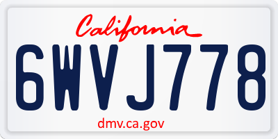 CA license plate 6WVJ778