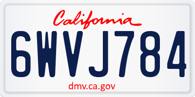 CA license plate 6WVJ784