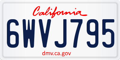 CA license plate 6WVJ795