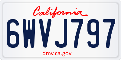 CA license plate 6WVJ797