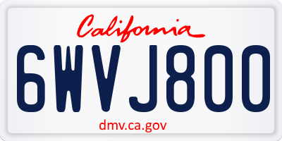 CA license plate 6WVJ800