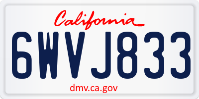 CA license plate 6WVJ833
