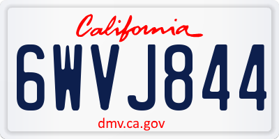 CA license plate 6WVJ844