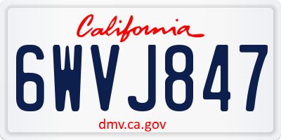 CA license plate 6WVJ847