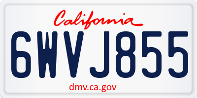 CA license plate 6WVJ855