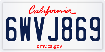 CA license plate 6WVJ869