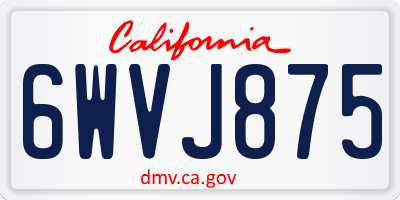 CA license plate 6WVJ875