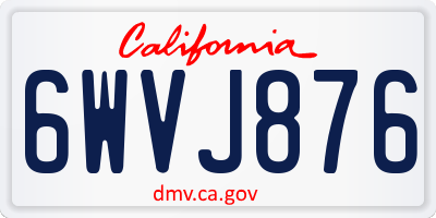 CA license plate 6WVJ876