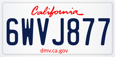 CA license plate 6WVJ877