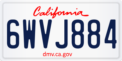 CA license plate 6WVJ884