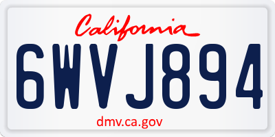 CA license plate 6WVJ894