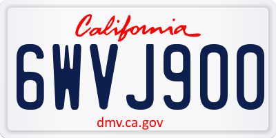 CA license plate 6WVJ900