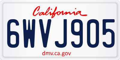 CA license plate 6WVJ905
