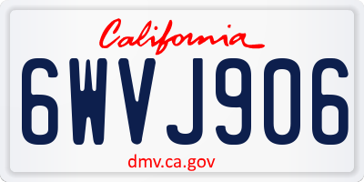 CA license plate 6WVJ906