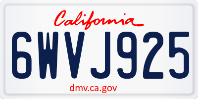 CA license plate 6WVJ925