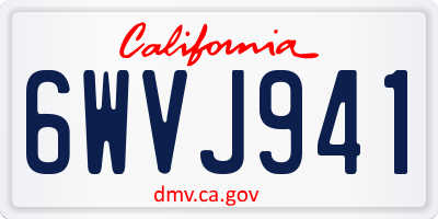 CA license plate 6WVJ941
