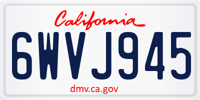 CA license plate 6WVJ945