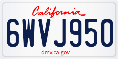 CA license plate 6WVJ950