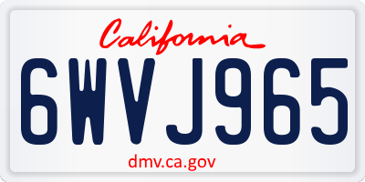 CA license plate 6WVJ965
