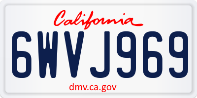CA license plate 6WVJ969