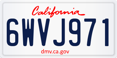 CA license plate 6WVJ971