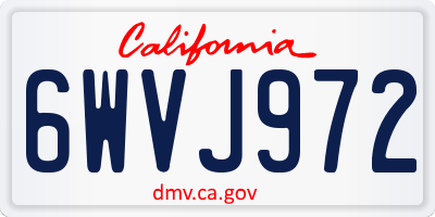 CA license plate 6WVJ972