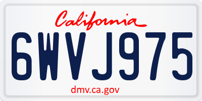 CA license plate 6WVJ975