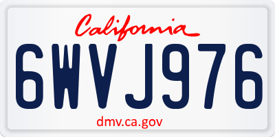 CA license plate 6WVJ976