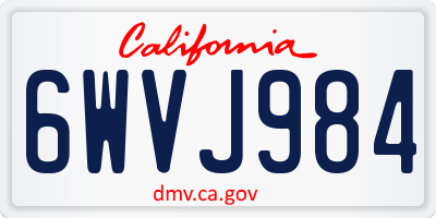 CA license plate 6WVJ984