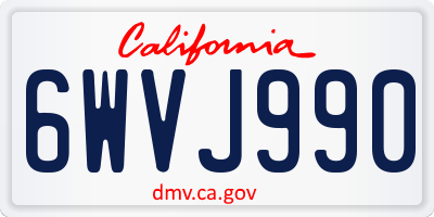 CA license plate 6WVJ990