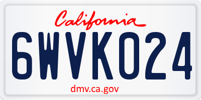CA license plate 6WVK024
