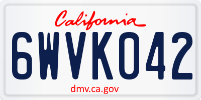 CA license plate 6WVK042